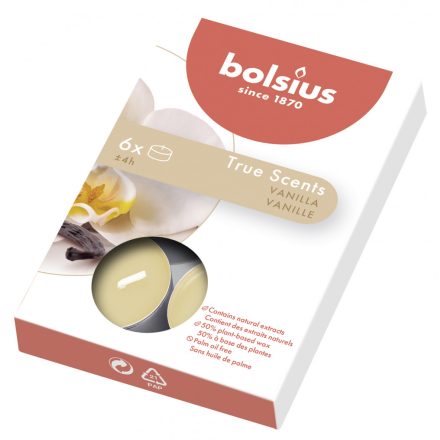Bolsius tea illatmécses vanília 6 db-os