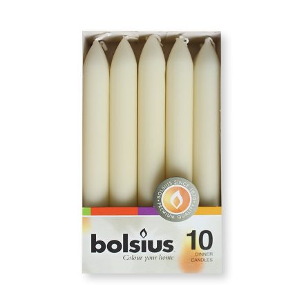 Bolsius háztartási gyertya Krém 10 db/doboz