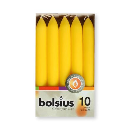 Bolsius háztartási gyertya Sárga 10 db/doboz