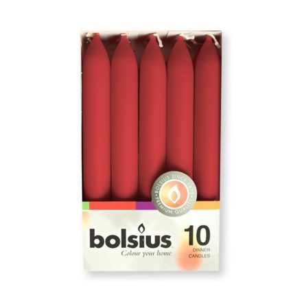 Bolsius háztartási gyertya Piros 10 db/doboz