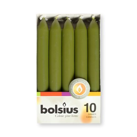 Bolsius háztartási gyertya Zöld 10db/doboz