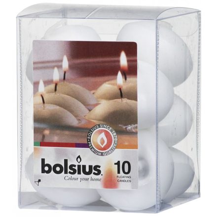 Bolsius úszó gyertya fehér 10 db/csomag