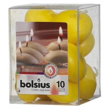 Bolsius úszó gyertya citromsárga 10 db/csomag