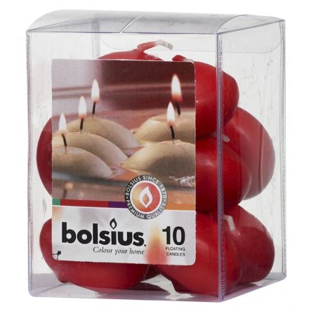 Bolsius úszó gyertya piros 10 db/csomag