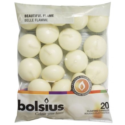 Bolsius úszó gyertya krém 20 db/csomag
