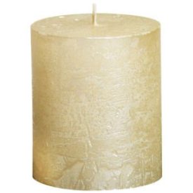 Bolsius rusztikus henger gyertya törtfehér metál medium