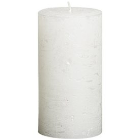 Bolsius rusztikus henger gyertya fehér metál