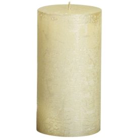 Bolsius rusztikus henger gyertya törtfehér metál