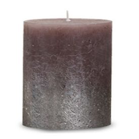   Bolsius rusztikus henger gyertya szürke+pezsgő metál medium