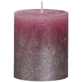   Bolsius rusztikus henger gyertya antik rózsaszín+pezsgő metál medium