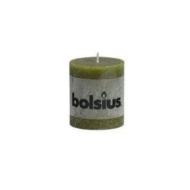Bolsius rusztikus henger gyertya olíva zöld medium