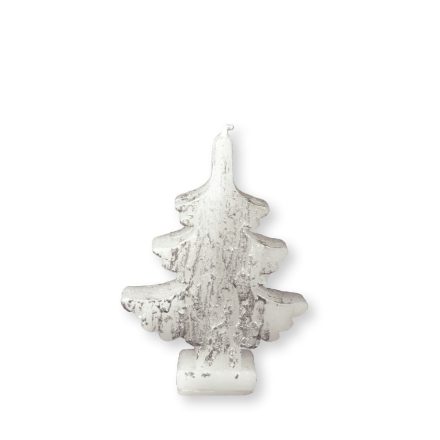 Karácsonyfa gyertya fehér-ezüst