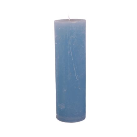 Rusztikus henger gyertya kék 5x15 cm