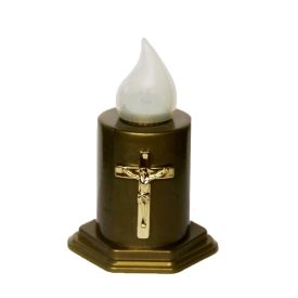 Led mécses Arany keresztes Fehér