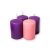 Adventi gyertyák rózsaszín és lila 4 db/csomag